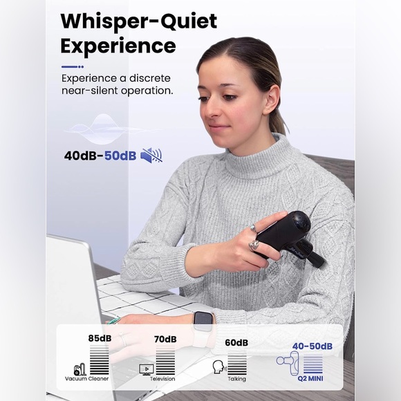 New BOB AND BRAD Q2 Mini Pocket-Sized Deep Tissue Muscle Massager Gun(Black) - Picture 5 of 12